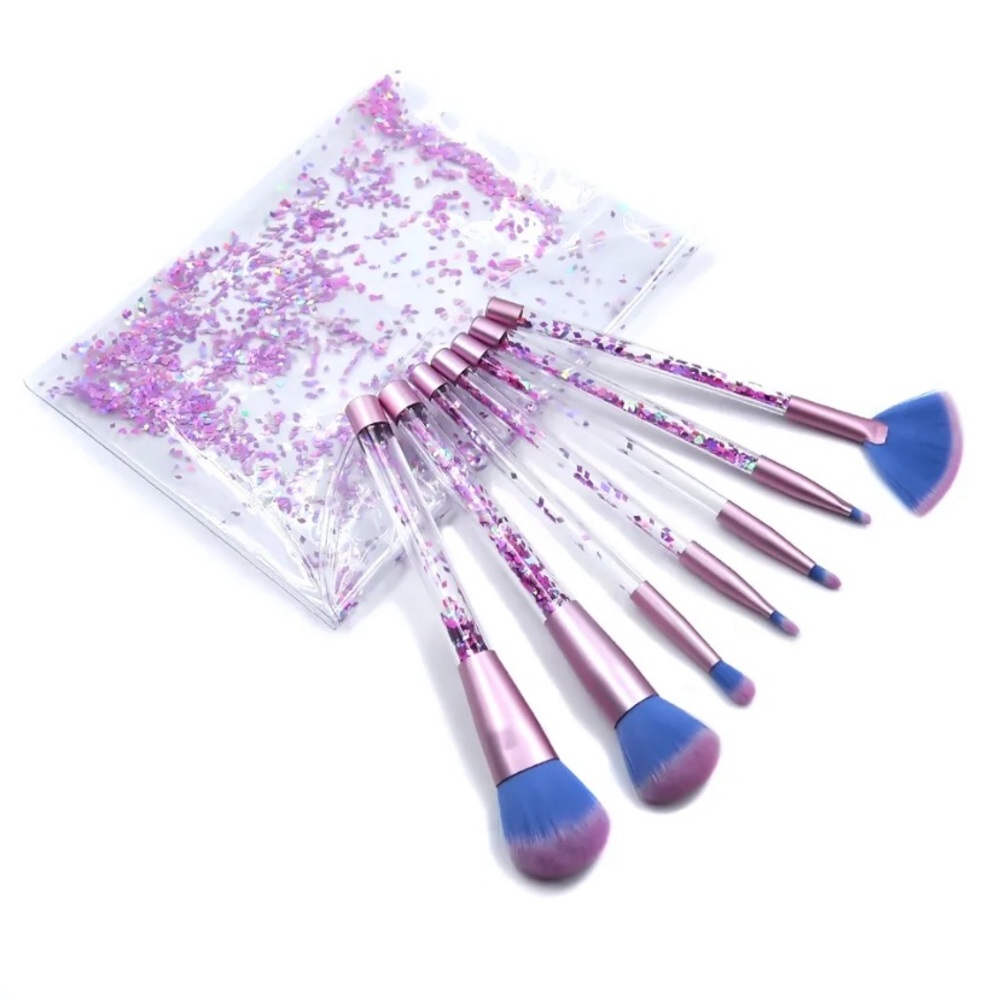 7pcs Crystal Makeup Brushes Kit + Case - Picture 3 of 11